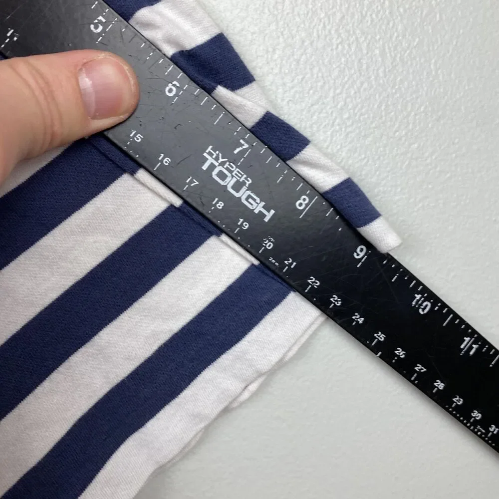 Polo Ralph Lauren Shirt Mens Large Blue White Striped Classic‎ Fit Pocket Pony